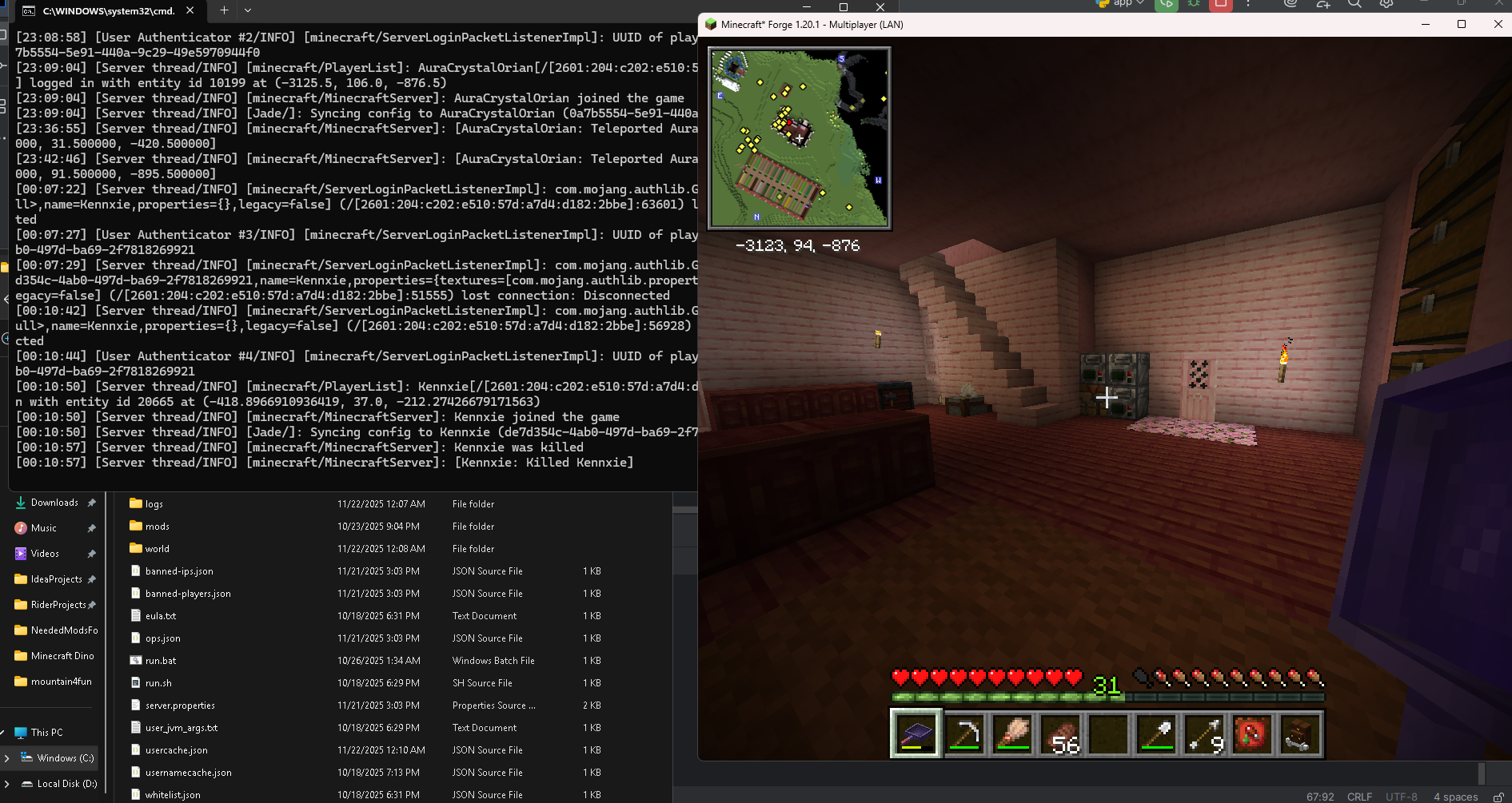 Minecraft server screenshot